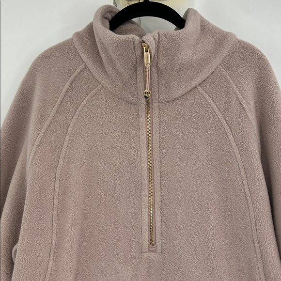Lululemon Scuba Tumbled Fleece Funnel-Neck Half Zip Adaptive Pink/Gold M/L - Picture 3 of 8